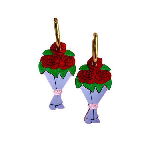 Bouquet of Roses Acrylic Earrings