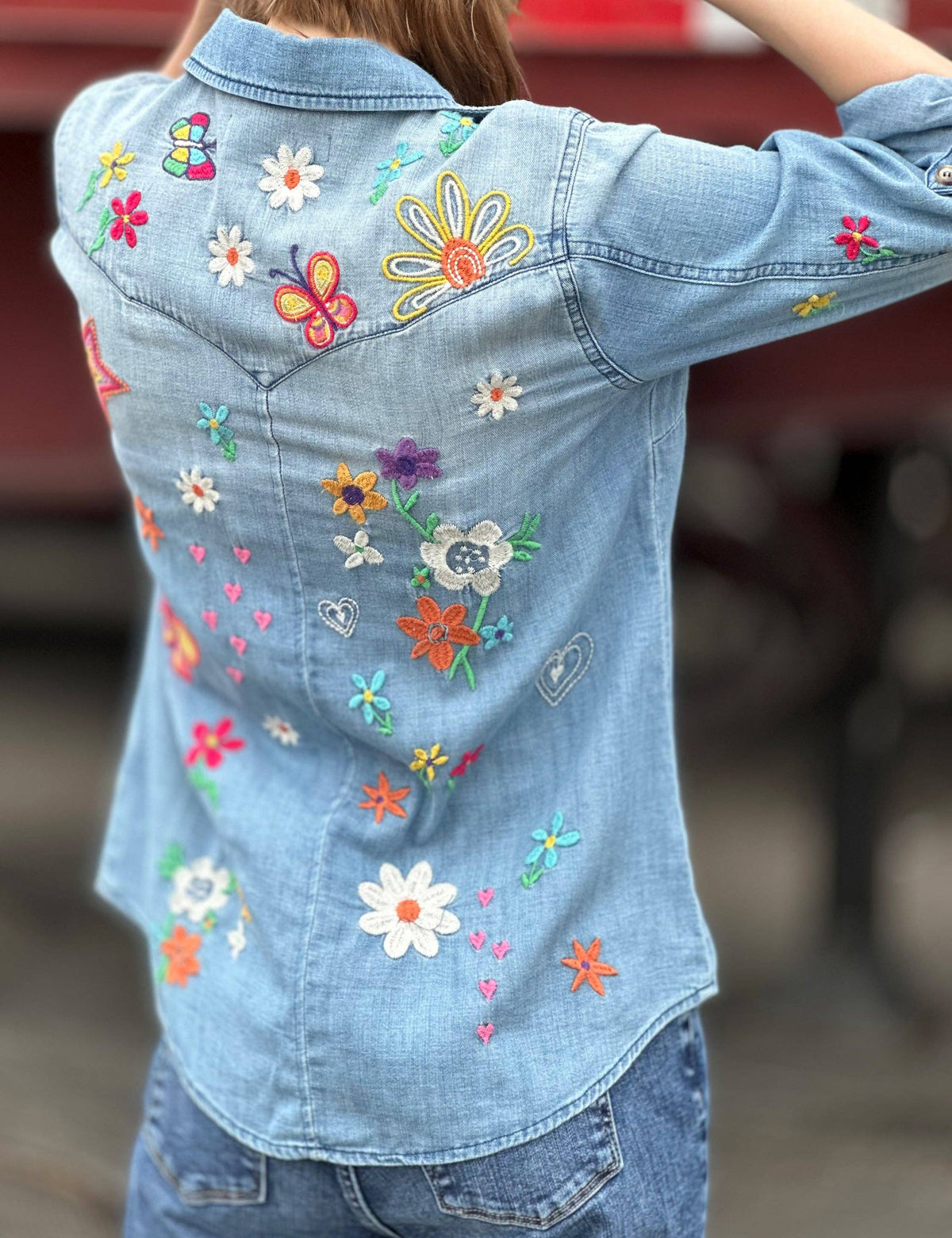 Sketchbook Embroidered Denim Shirt