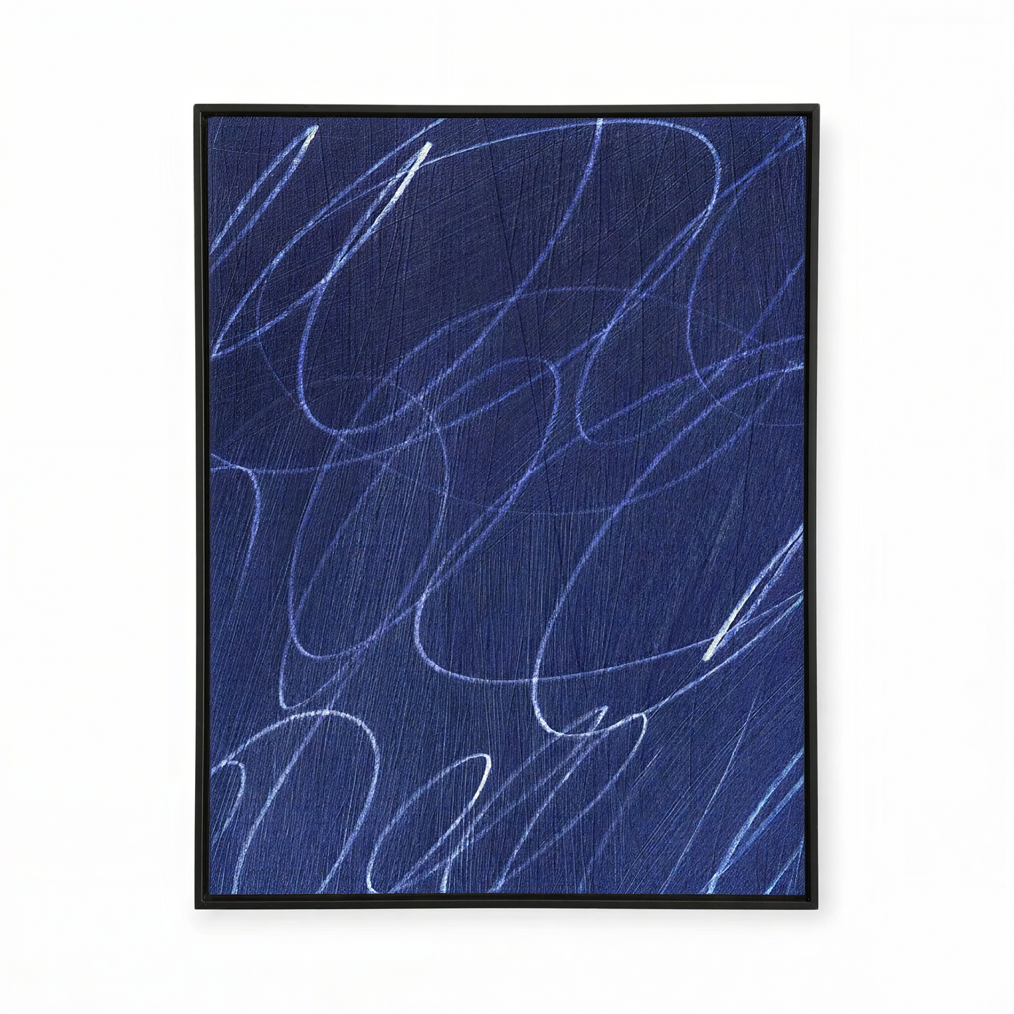 Gestural Marks in Marine by DSCVR Art Framed Canvas Wall Art
