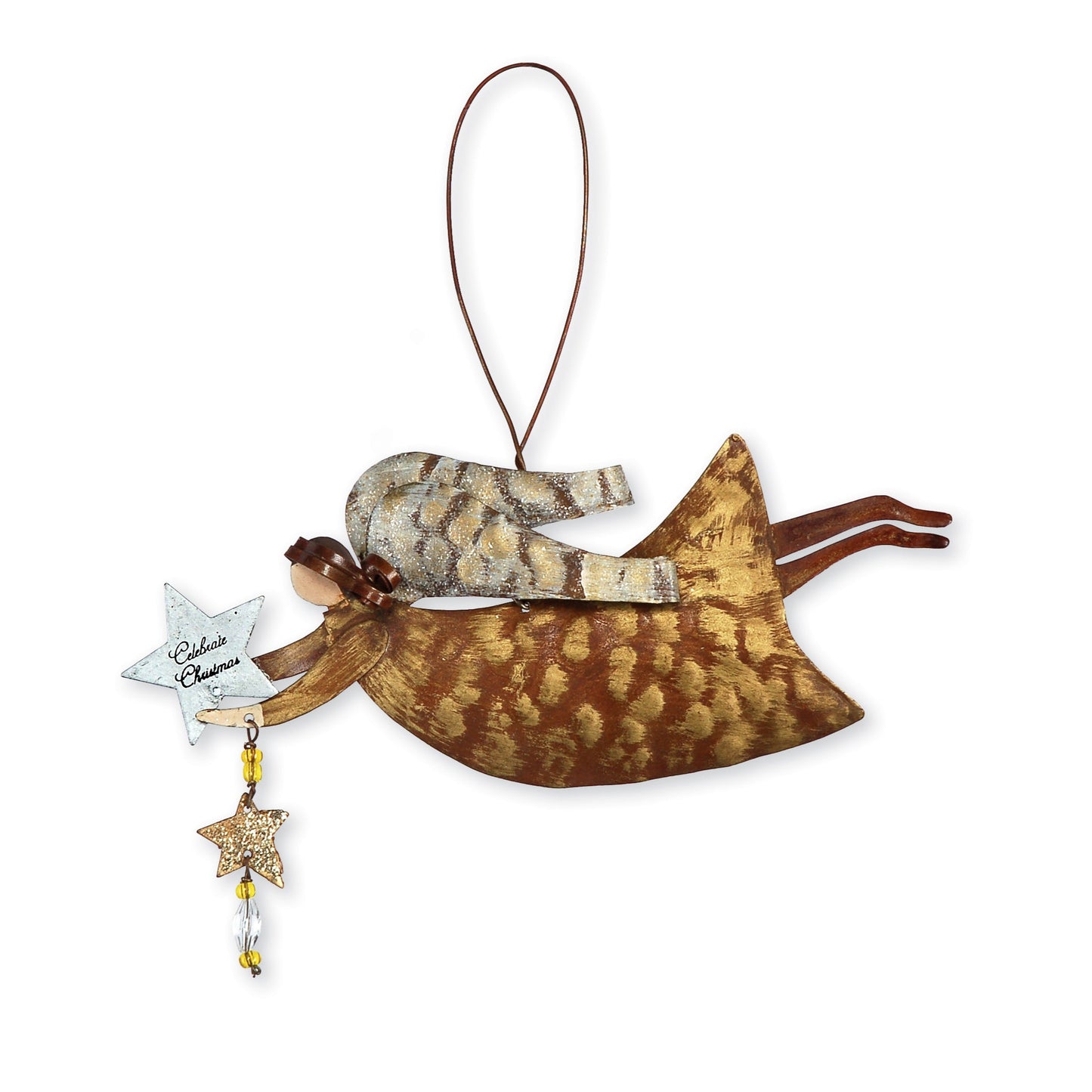 Heavenly Flight Rustic Angel Ornaments - Set of 4