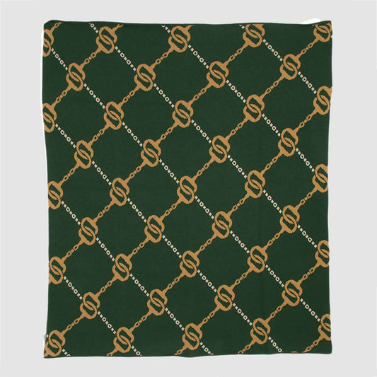 Equestrian House of Bits - Cotton Sustainable Knit Throw Blanket