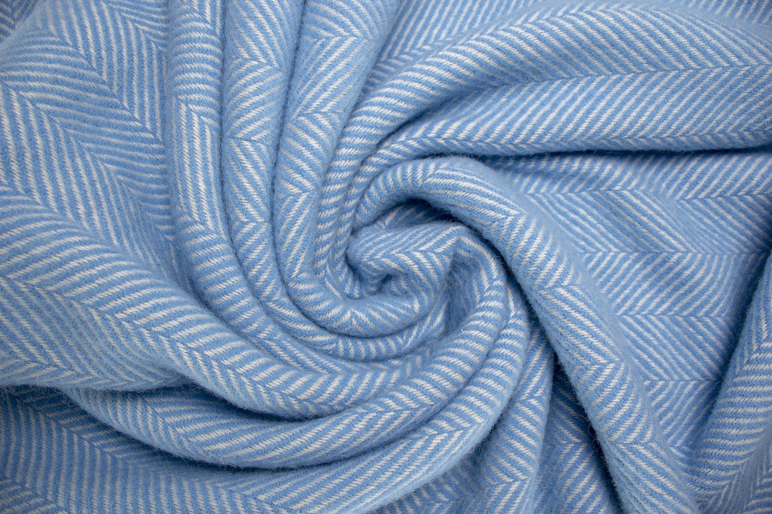 Highland Tweeds Herringbone Pure New Wool Throw ~ Sky Blue  ~ - Osadia Concept Store