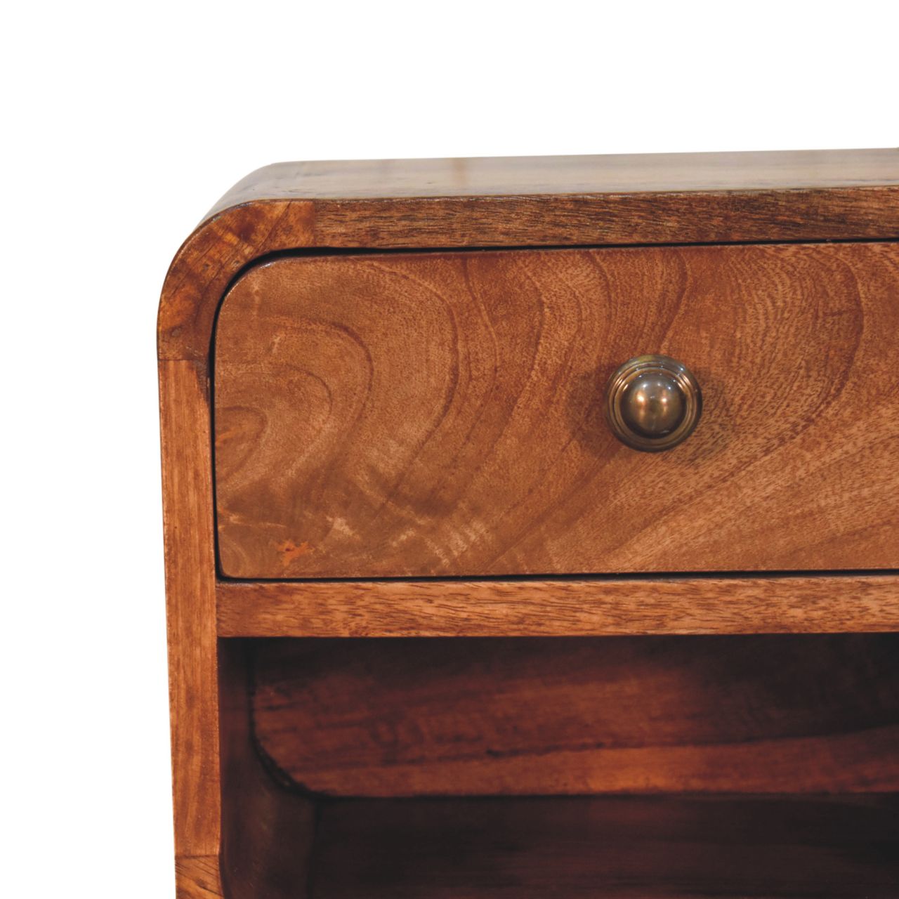 Solid Wood Mini Honey Caramel Wall-Mounted Bedside Table