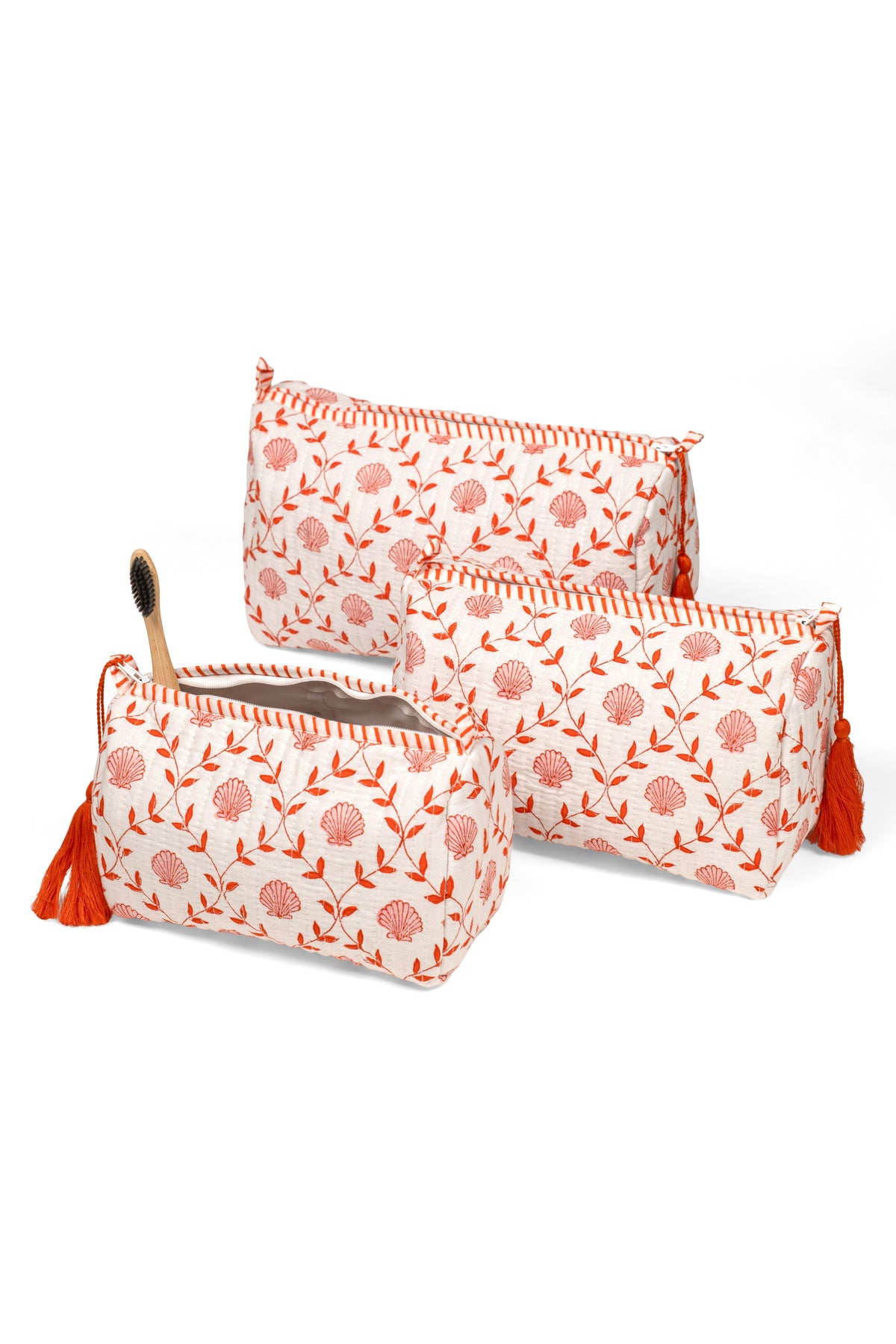 Seashell Blockprint Makeup Bag