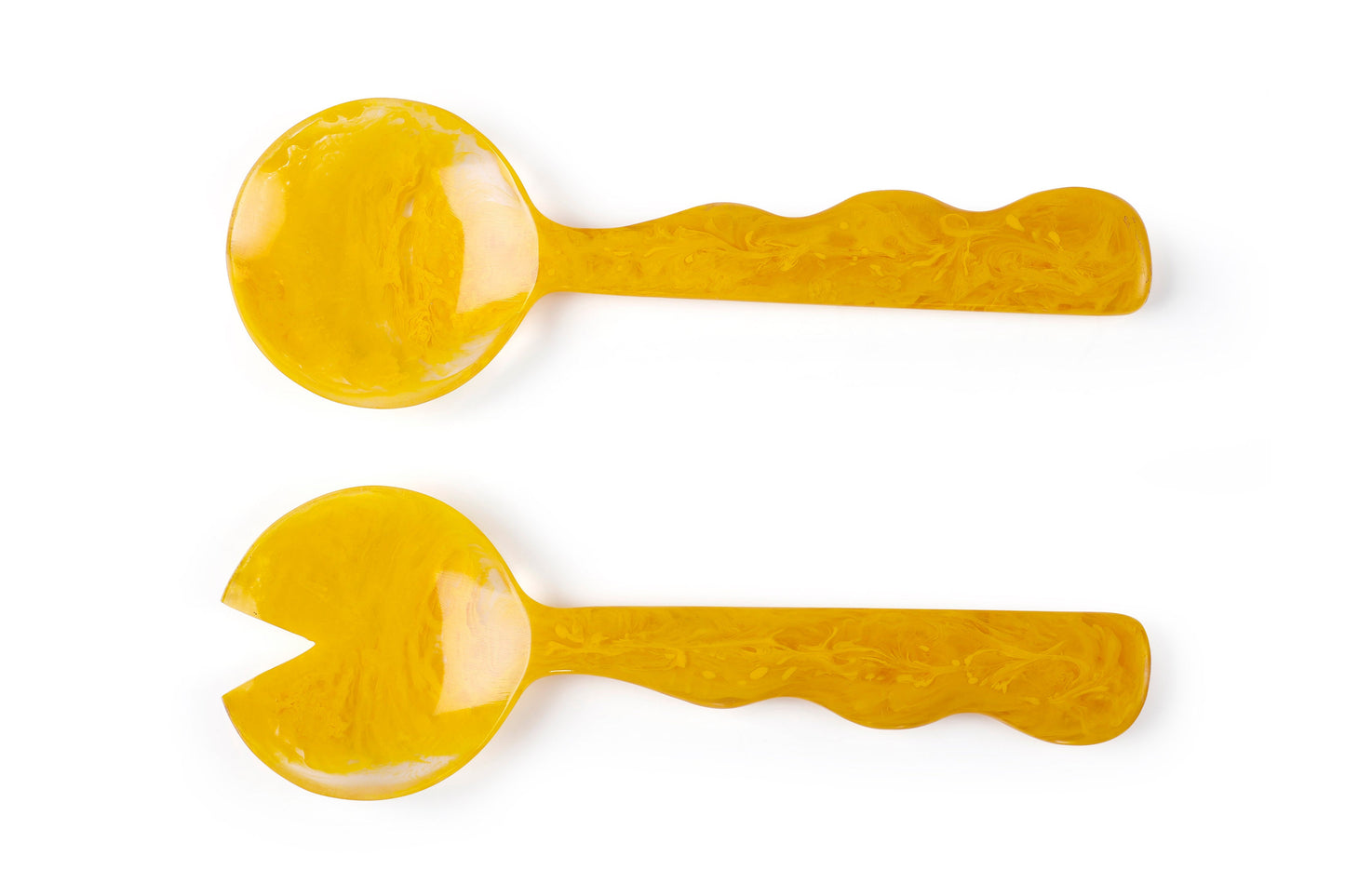 Resin Salad Server- Mustard , 12.40 x 3.93 Inches - Set of 2 , 2 Quantity