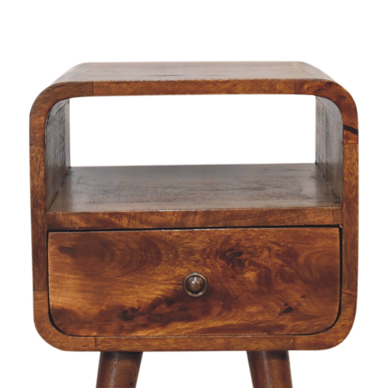 Solid Wood Mini Curve Bedside Table