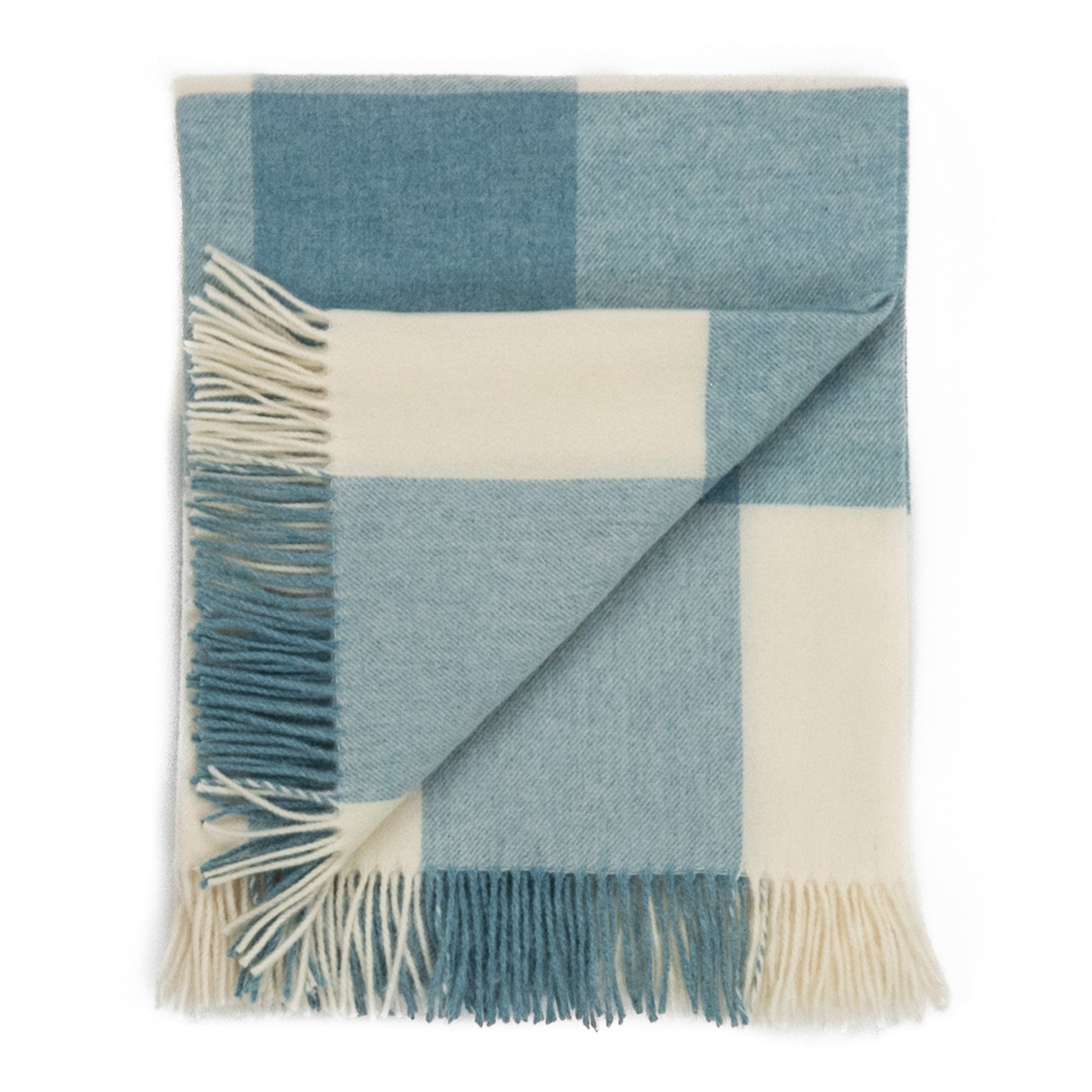 Southampton Home Merino Wool Throw – Block Sky | UK Made - Osadia Concept Store