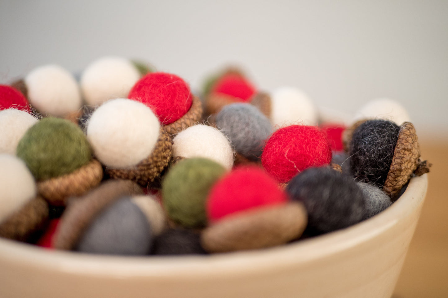 Felt Christmas Acorns- Set of 15
