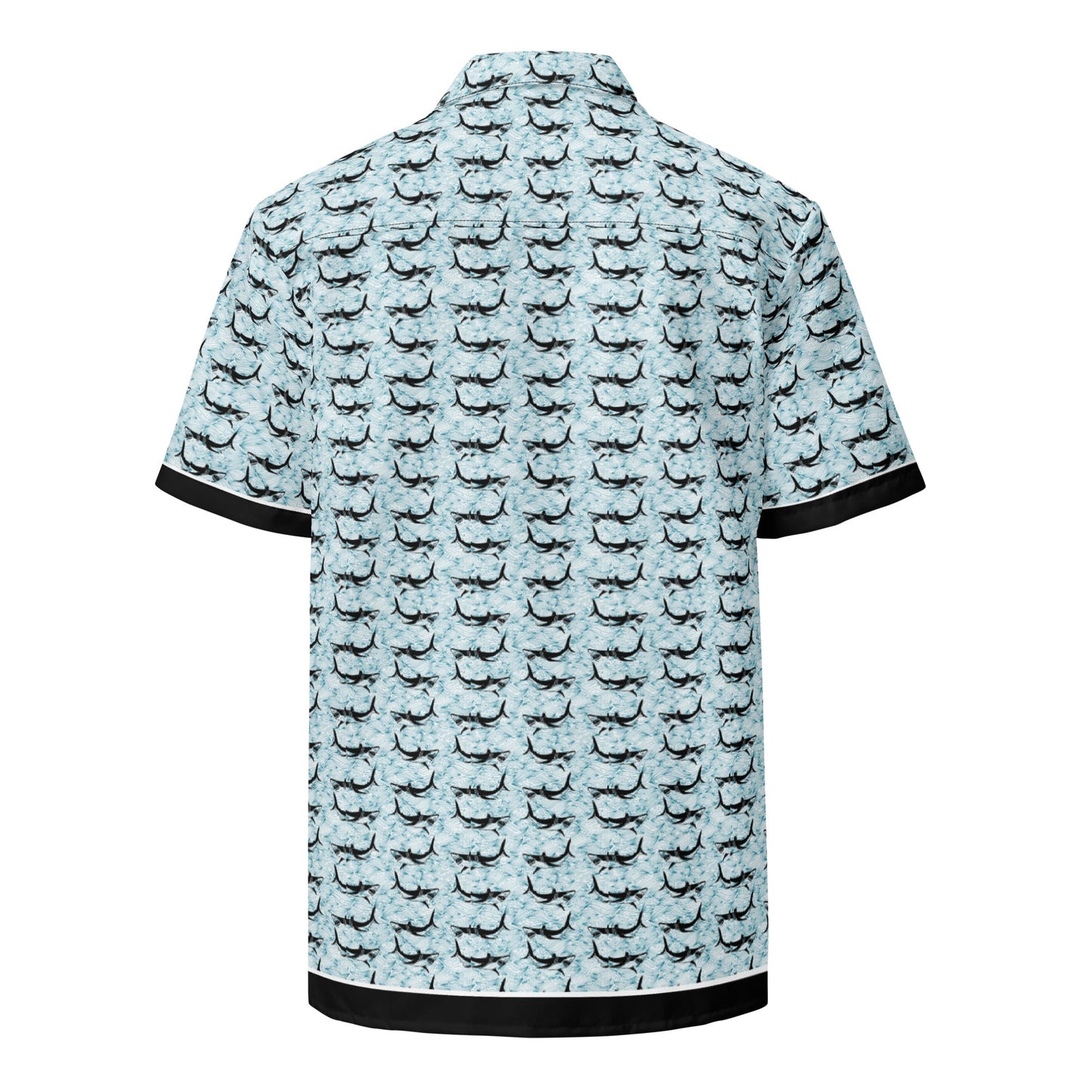 Shark Frenzy Button Down Hawaiian Shirt