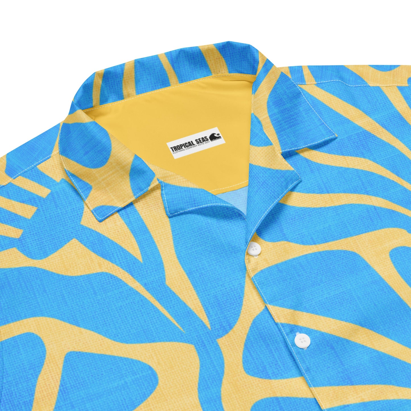 Men's Blue and Gold Ancient Floral Hawaiian Shirt