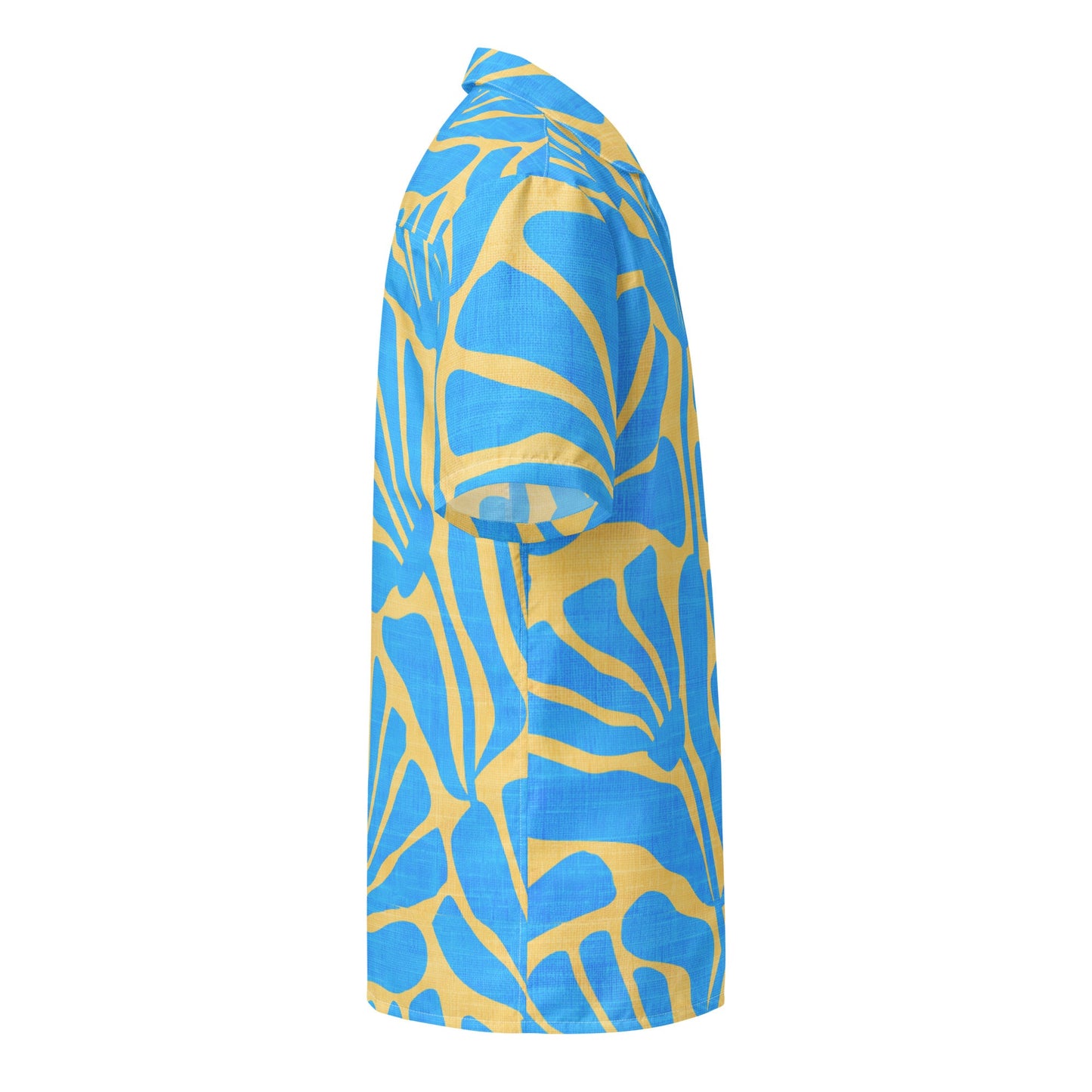 Men's Blue and Gold Ancient Floral Hawaiian Shirt