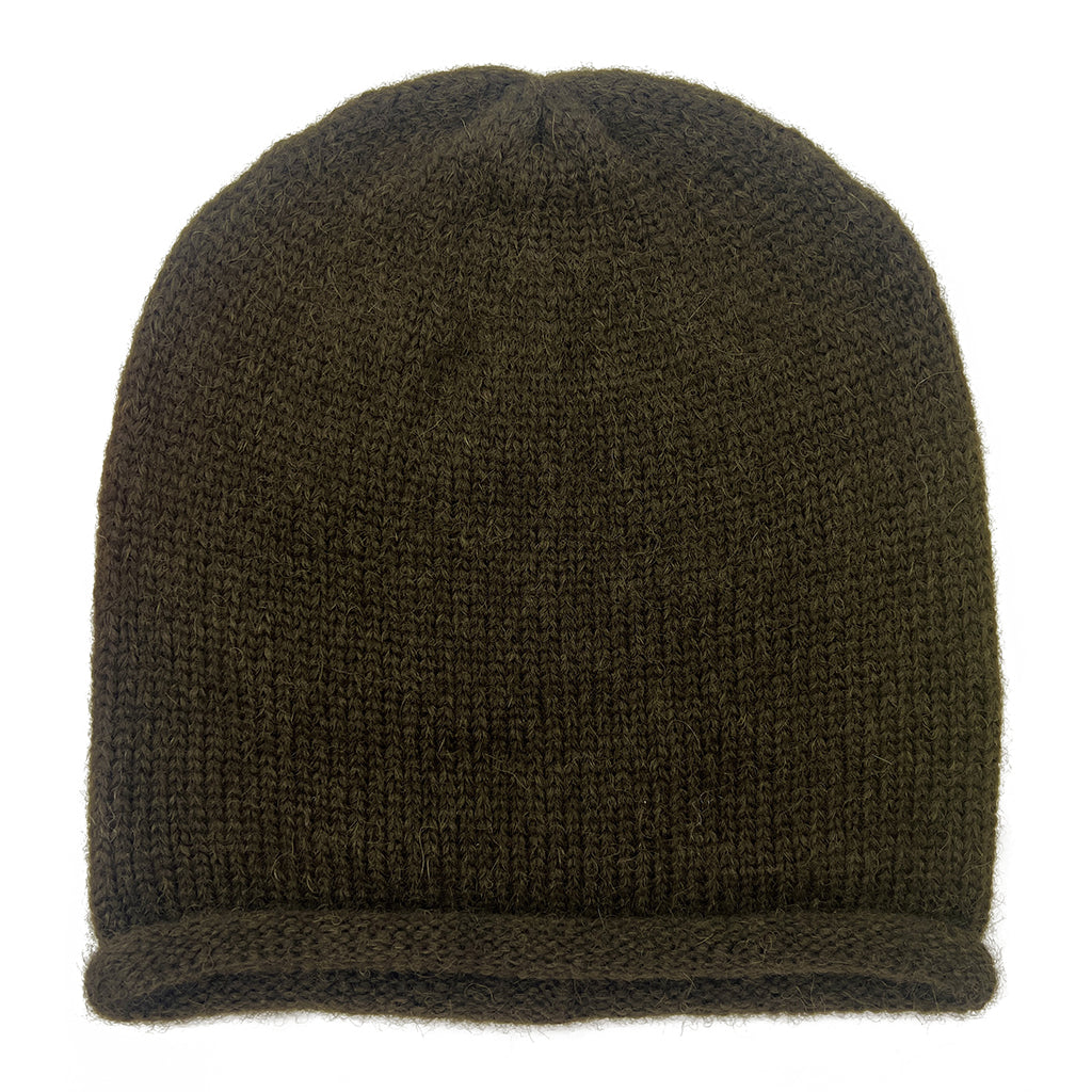 Army Green Essential Knit Alpaca Beanie