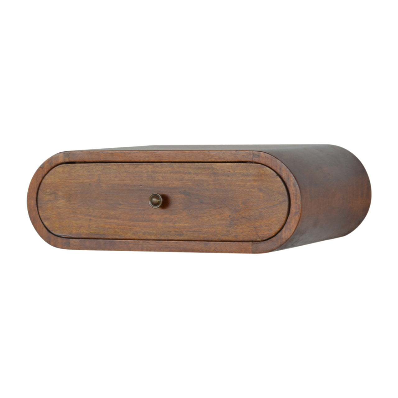 Wall-Mounted Round Chestnut Bedside