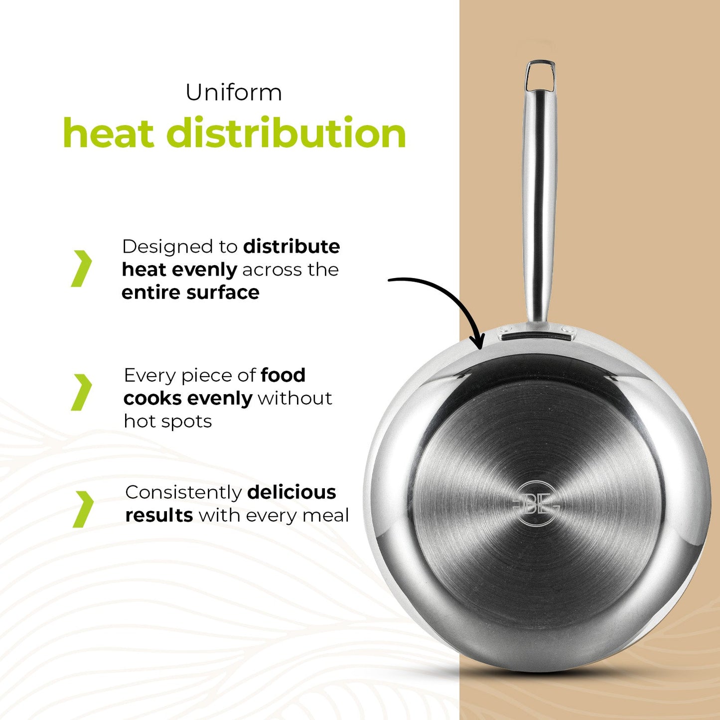 BE | LIVING Essential Series Frying Pans (Triply stainless steel)