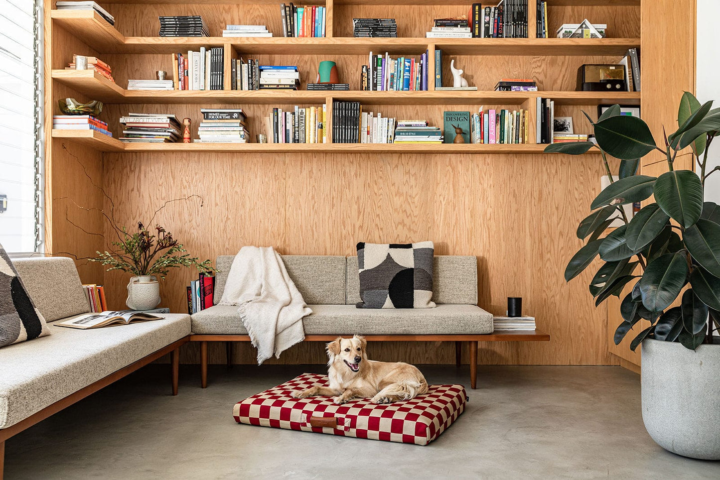 Red Checker | Dog Bed with Cover