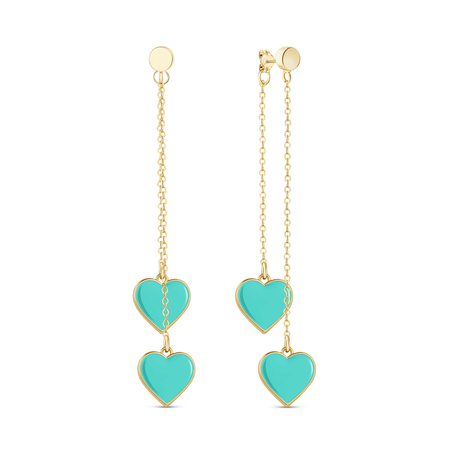 Single Hearted Girl Turquoise Heart Earrings | Gold Filled