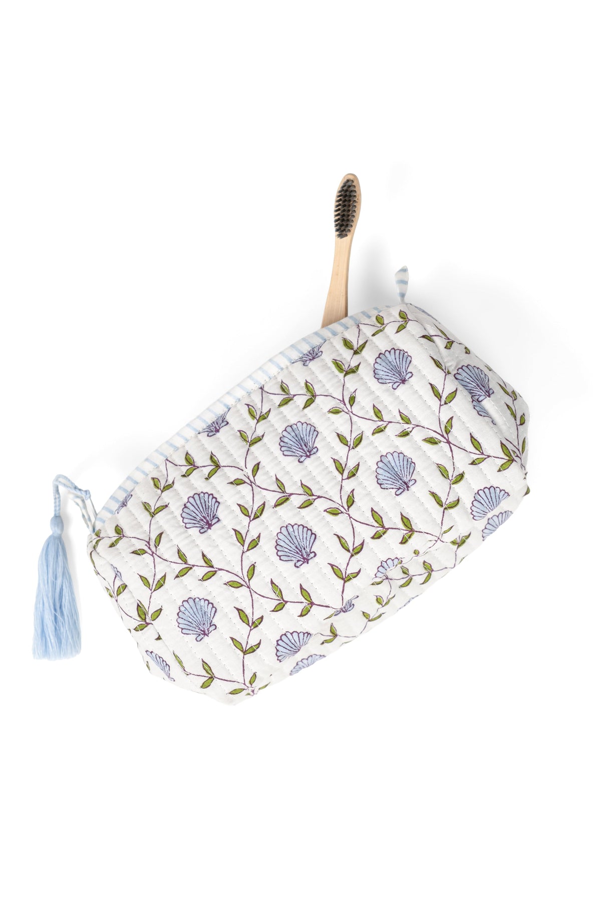 Seashell Blockprint Makeup Bag