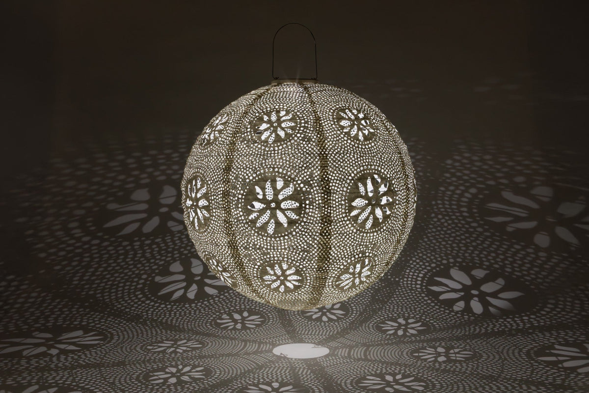 Stella Luxe Globe Boho Pearl 18" LED Lantern (Battery Powered)