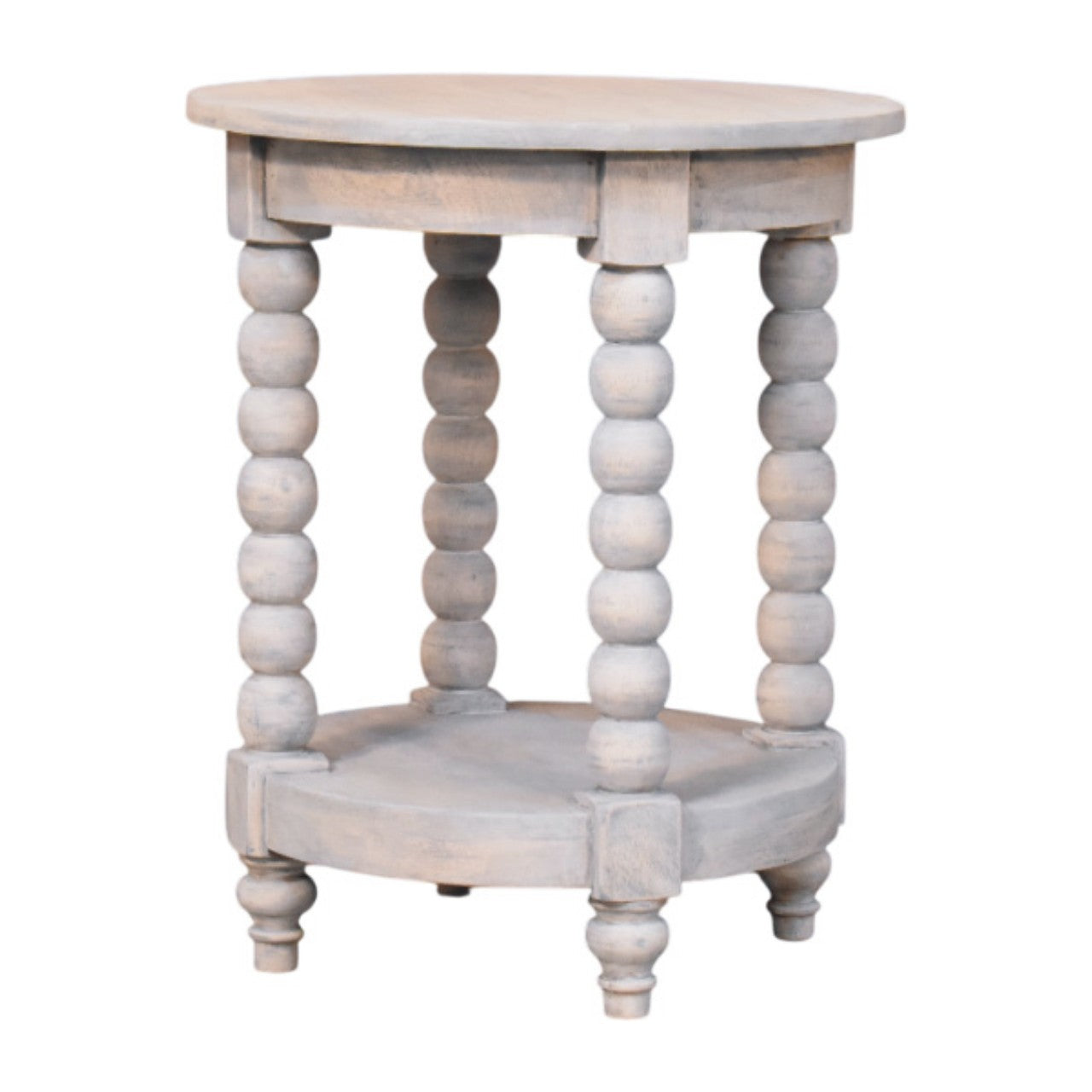 Solid Wood Ellsworth Round Side Table in Acid Wash