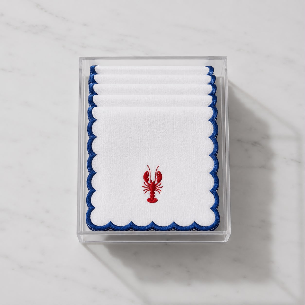 Embroidered Nautical Mix Cocktail Napkins (Set of 6)