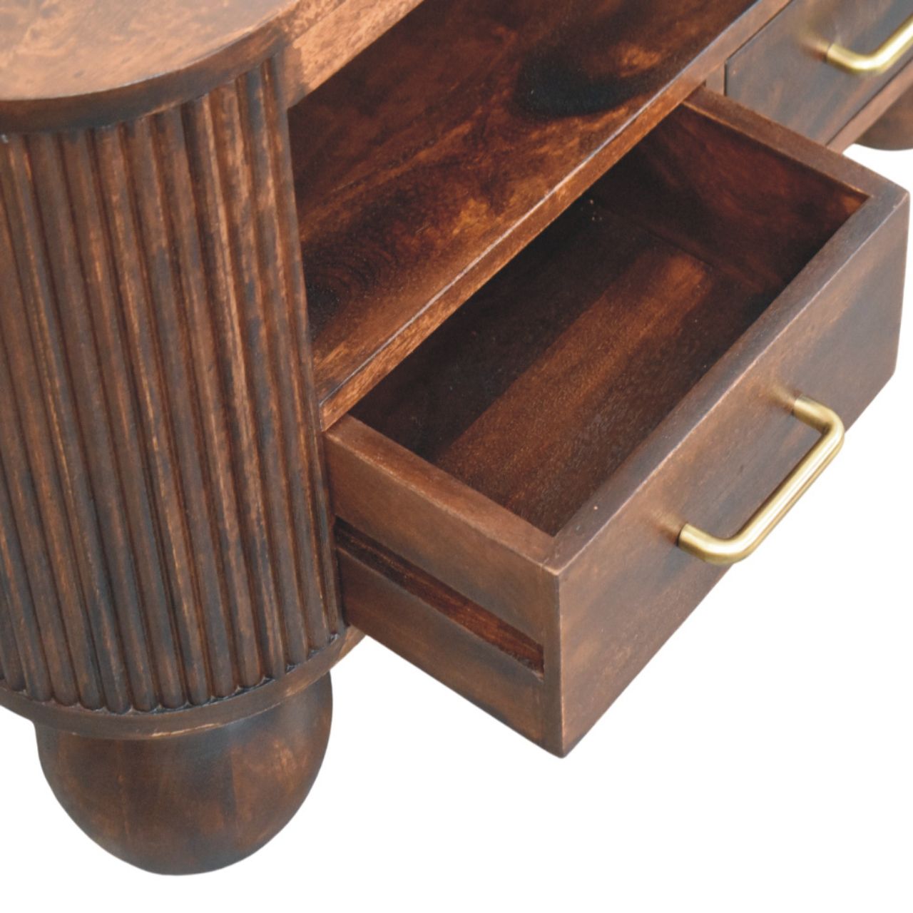 Solid Wood Sphere Leg Coffee Table