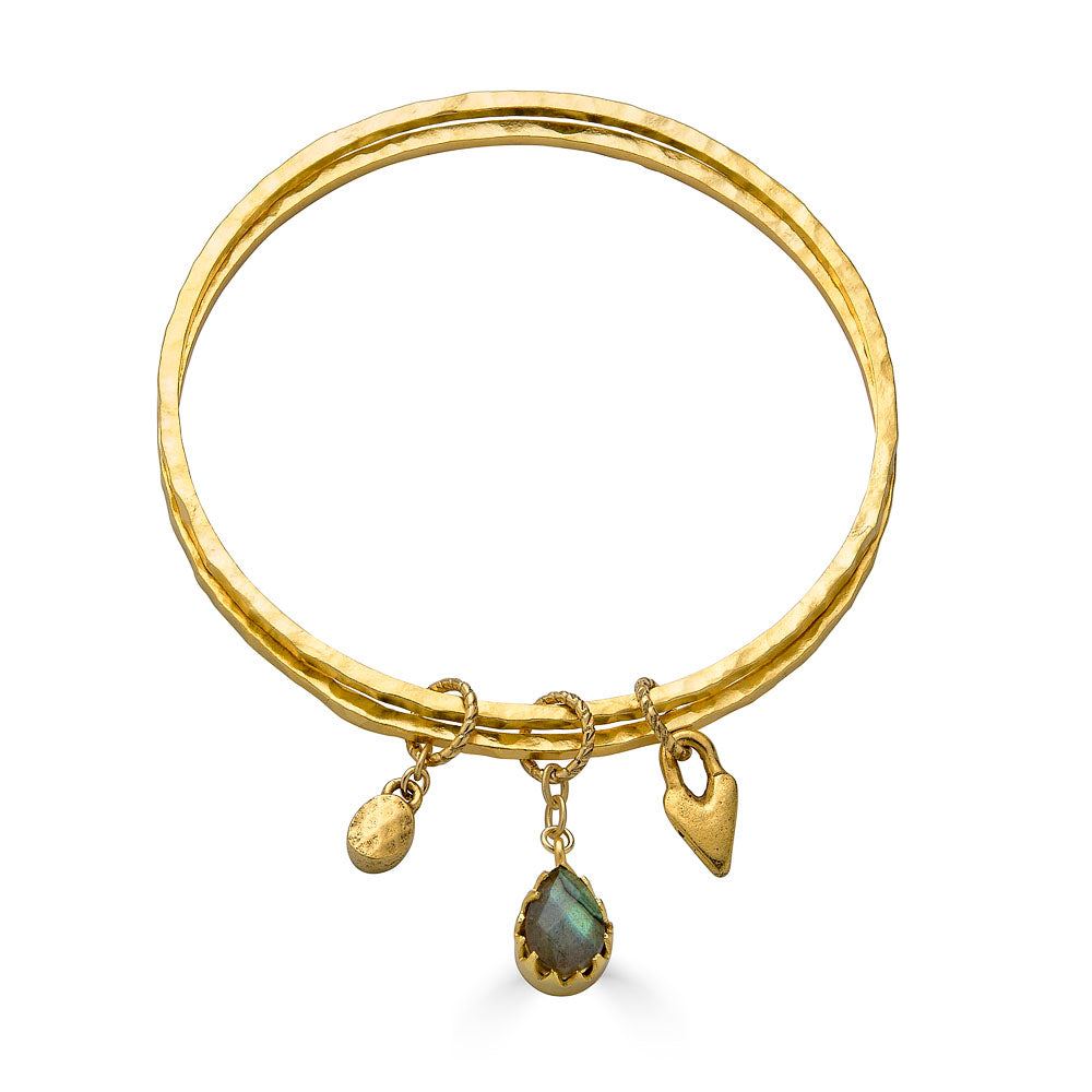 Labradorite Talisman Bangle Bracelet