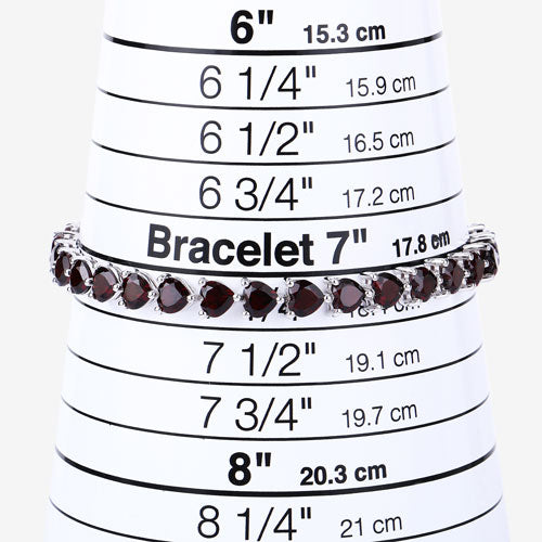 15.50 Carat Genuine Garnet .925 Sterling Silver Bracelet