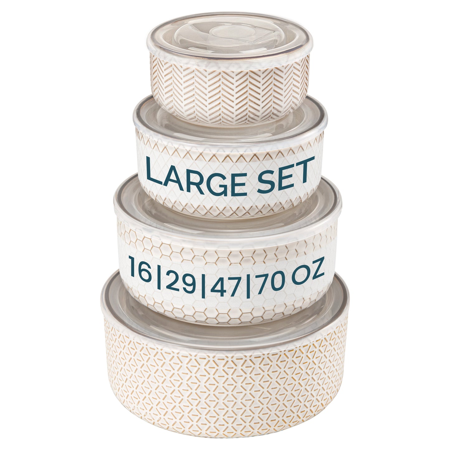 Nesting Bowls with Lids, Set of 4, Narbonne Collection