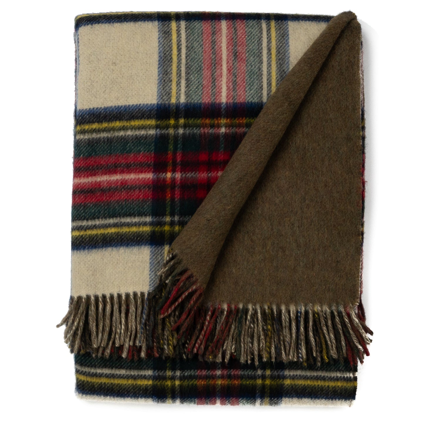Prince of Scots Double Merino Wool Reversible Throw – Antiqued Dress Stewart Tartan – 70×55 - Osadia Concept Store