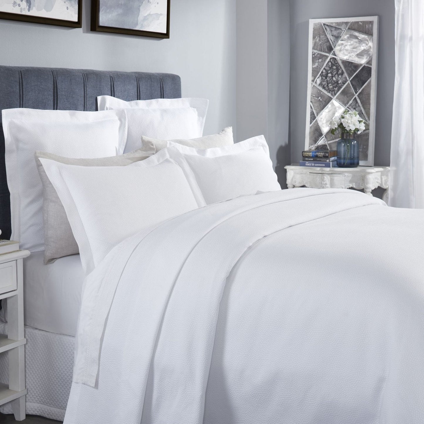 Olive Matelasse Cotton Coverlet