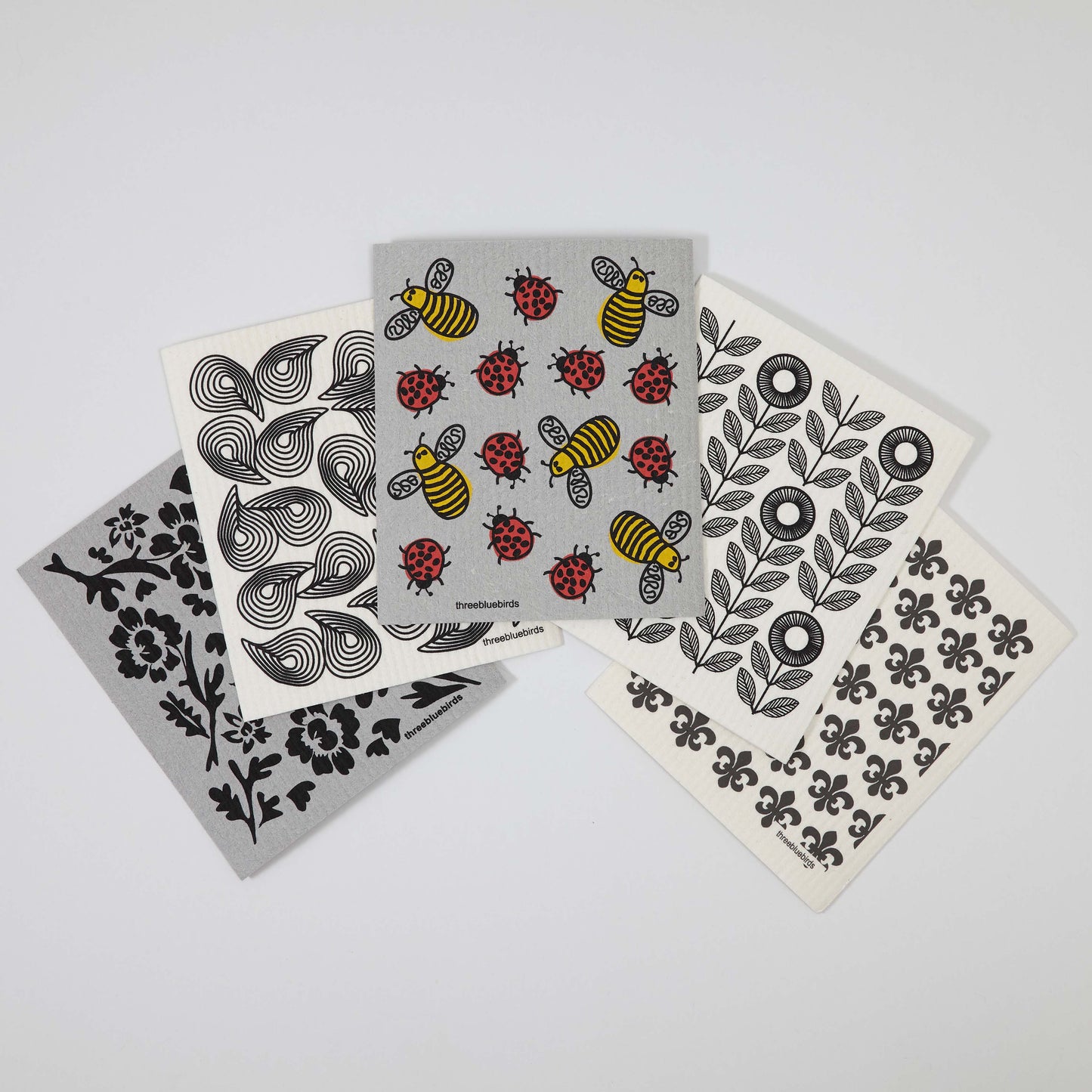 The Bees Knees Bundle (5 Swedish dishcloths)