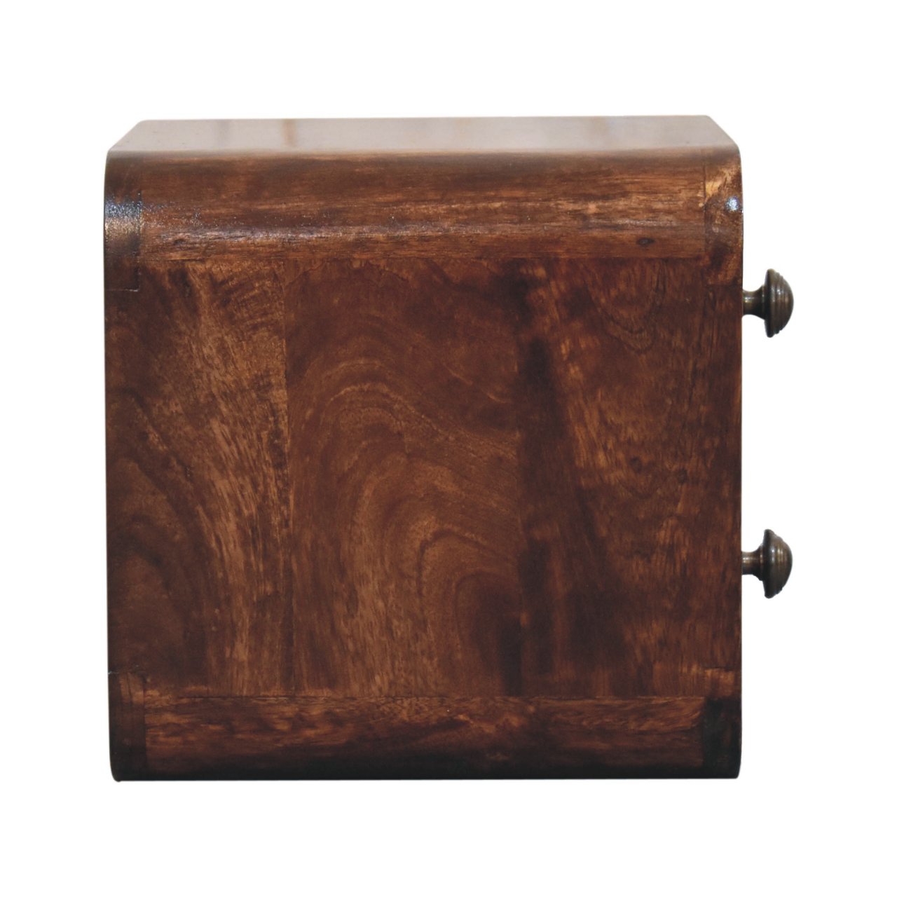 Solid Wood Mini Curved California Walnut Wall-Mounted Bedside Table