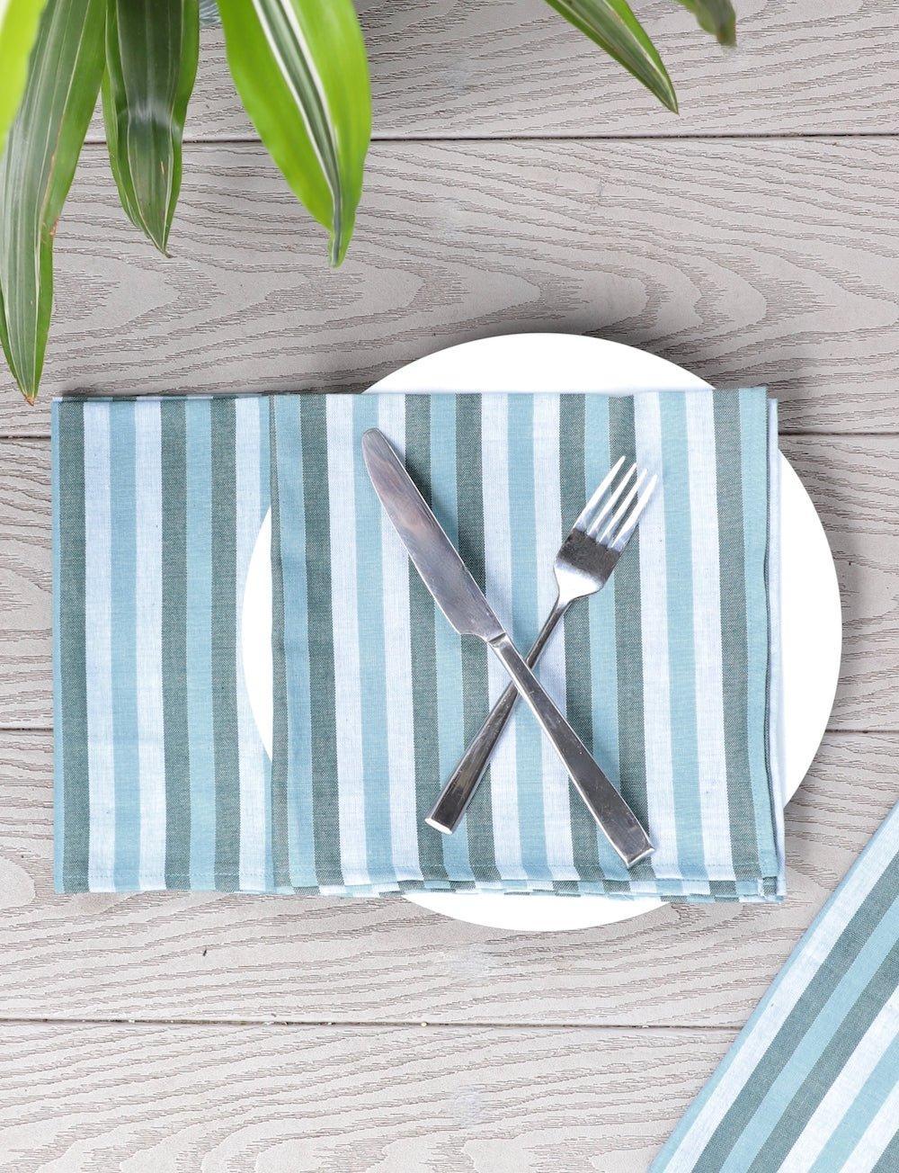 S/4 Cloth Napkins - Ocean Stripes