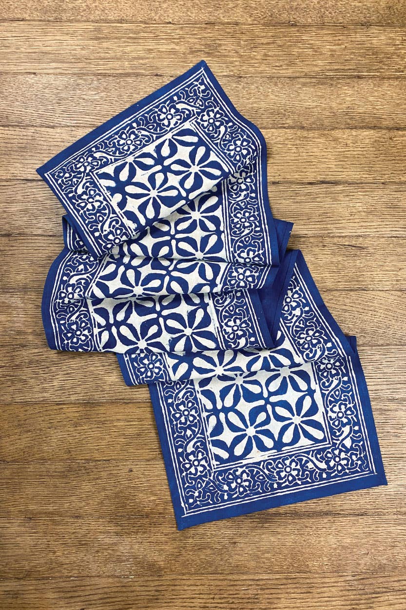 Sevya Handmade - Indigo Mosaic Table Runner