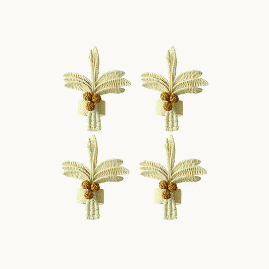 S/4 Palm Napkin Rings