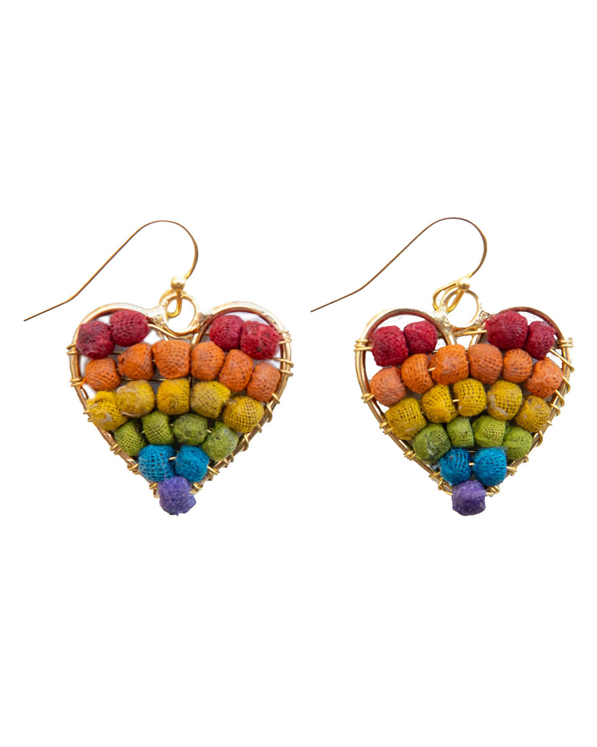 Rainbow Heart Milieu Earrings