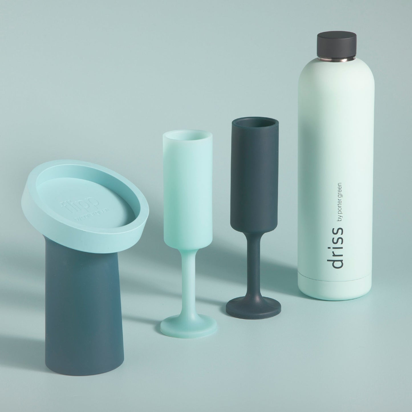 mist + ink | stegg | silicone unbreakable highball glasses