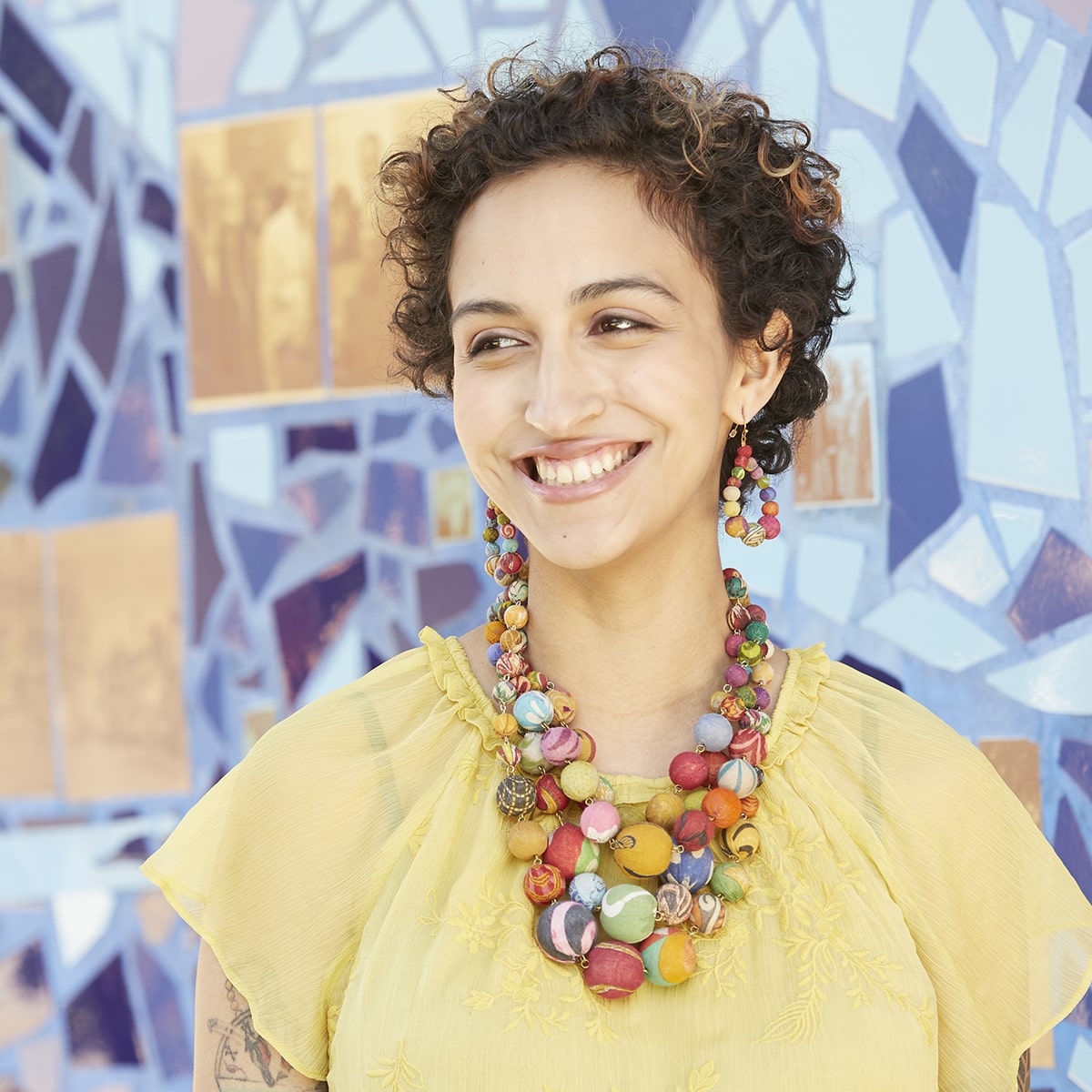 Kantha Orb Necklace