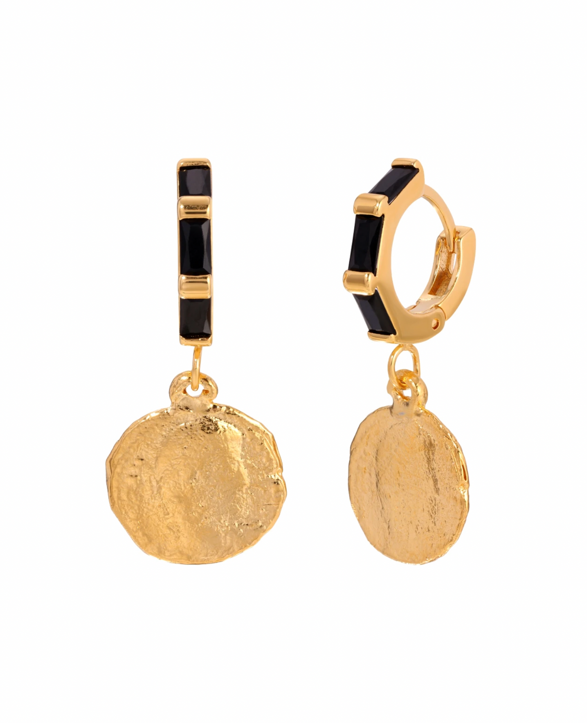 Onyx & Gold Coin Huggies
