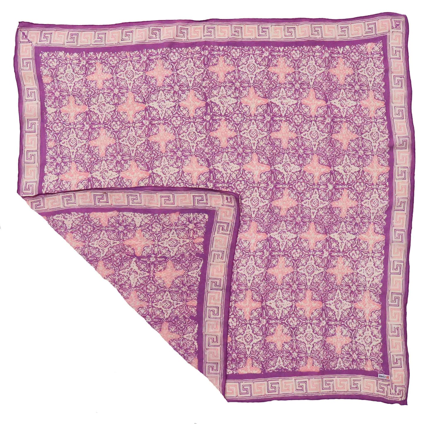 Large 39" Hand Dyed Batik Bandana - Lavender Love
