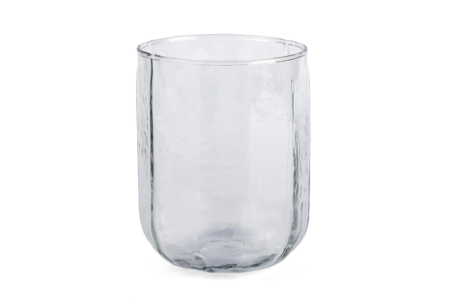 Hammered Water Glass , Natural - 4 X 3 Inches ( Set of 2 )