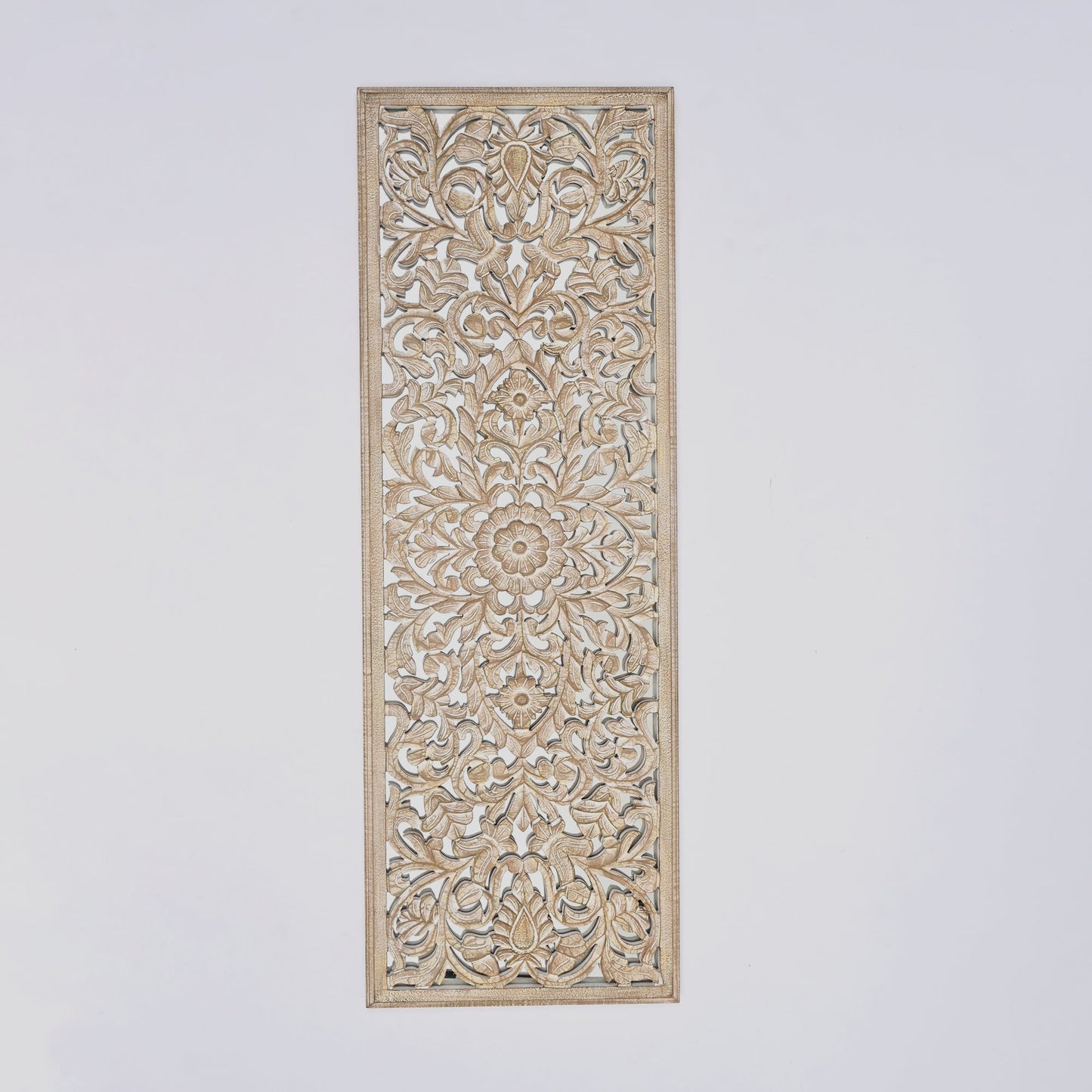 Wood Floral Hand Carved Wall Accent