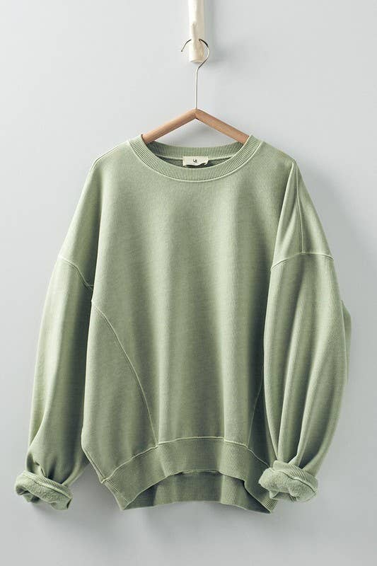 Crew Neck Comfort Washed Sweatshirt