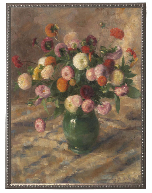 Vintage floral oil reproduction