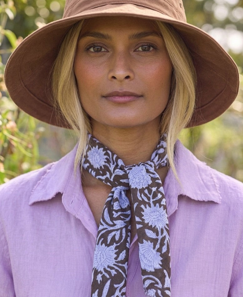 Bandana Scarf - Floral Escape Pinecone / Lavender Square