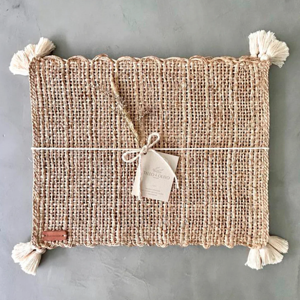 S/4 Rectangular Placemat with Tassels