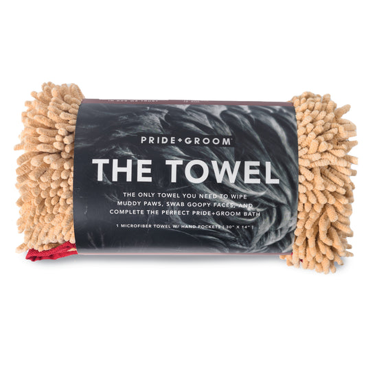 THE TOWEL – Ultra-Absorbent Microfiber Dog Towel with Hand Pockets | Holds 7x Its Weight in Water + THE BALM – All-Natural Dog Paw & Nose Balm to Soothe Dry, Cracked Pads