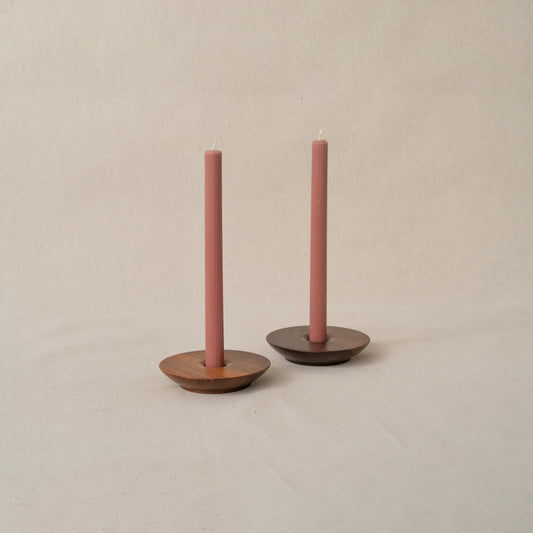 Dish Candlestick Holder Pair