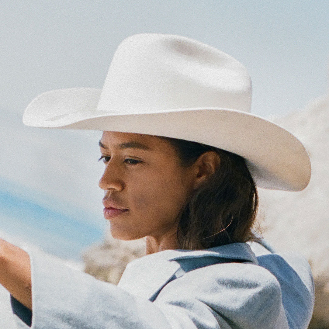 Karina Wool Cowboy Hat - White