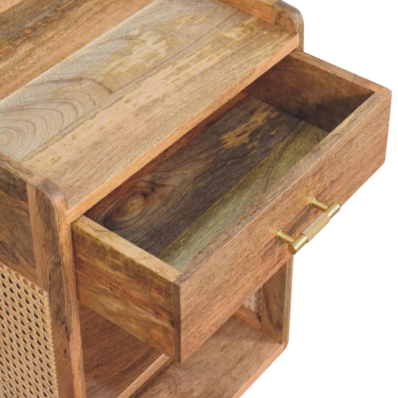 Solid Wood Larissa T-Bar Bedside Table